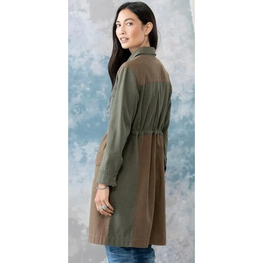 SUNDANCE Mason Jane Parka Jacket Coat Green Brown Utility Western Pockets XL